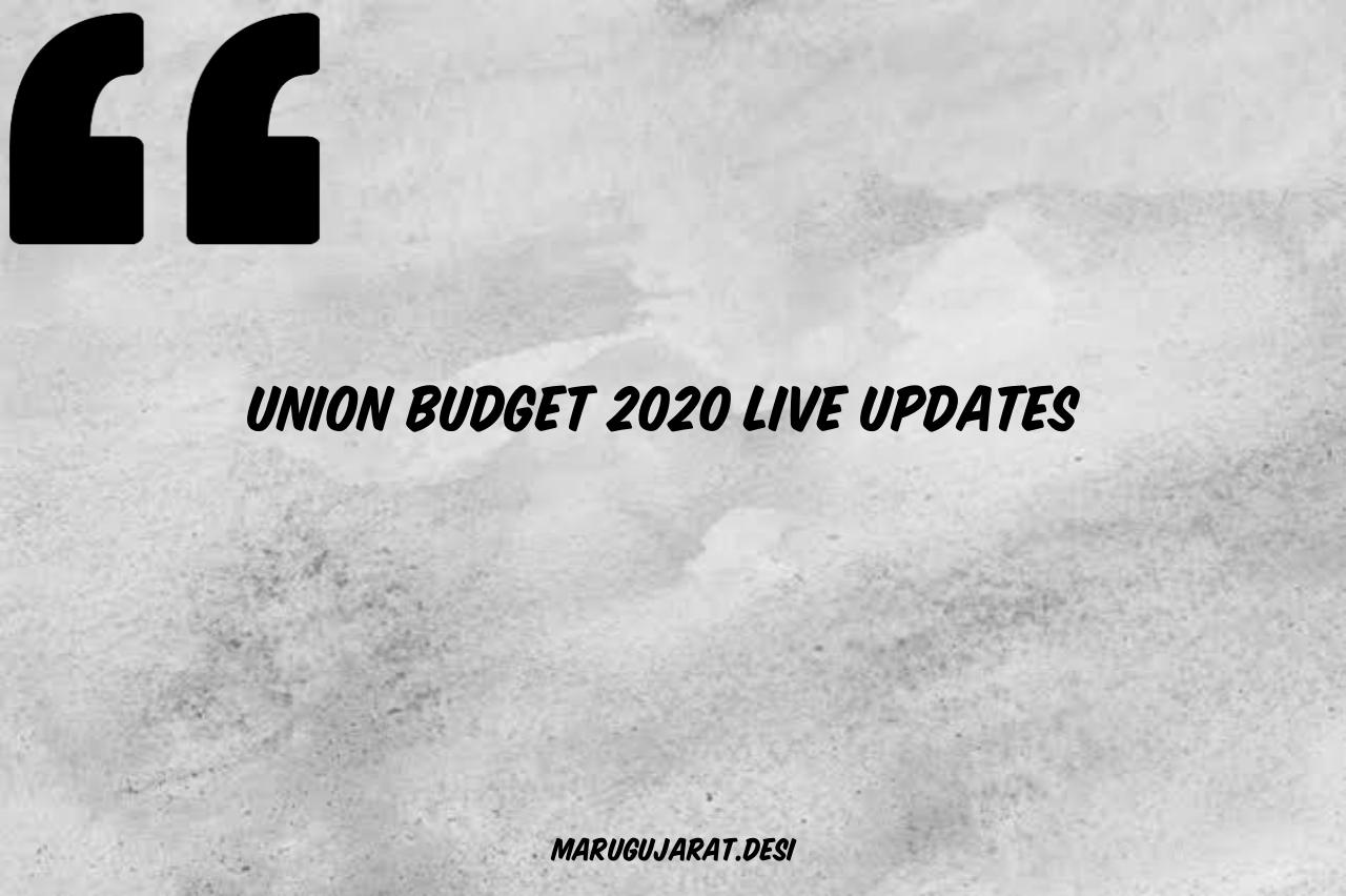 Union Budget 2020 LIVE Updates