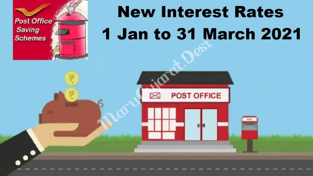 Post Office Saving Schemes Interest Rates Table Jan March 2021